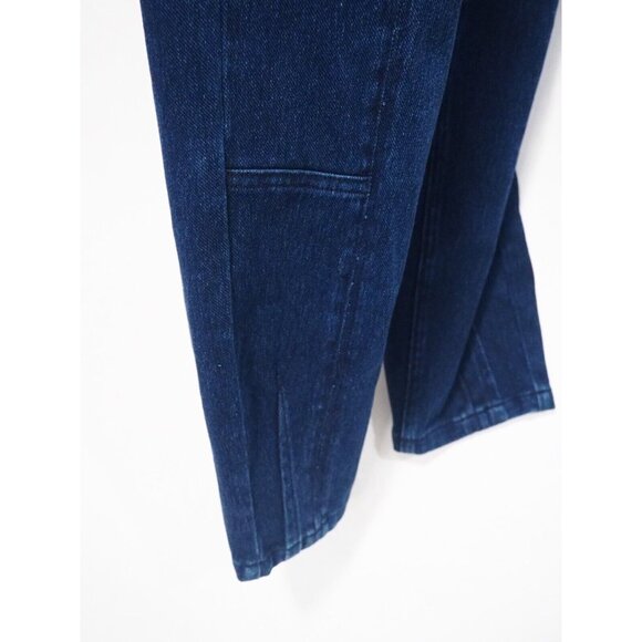 Pilcro Anthropologie Blue Dark Wash Denim Straight Leg High Rise Jeans, Size 27 - Picture 5 of 16